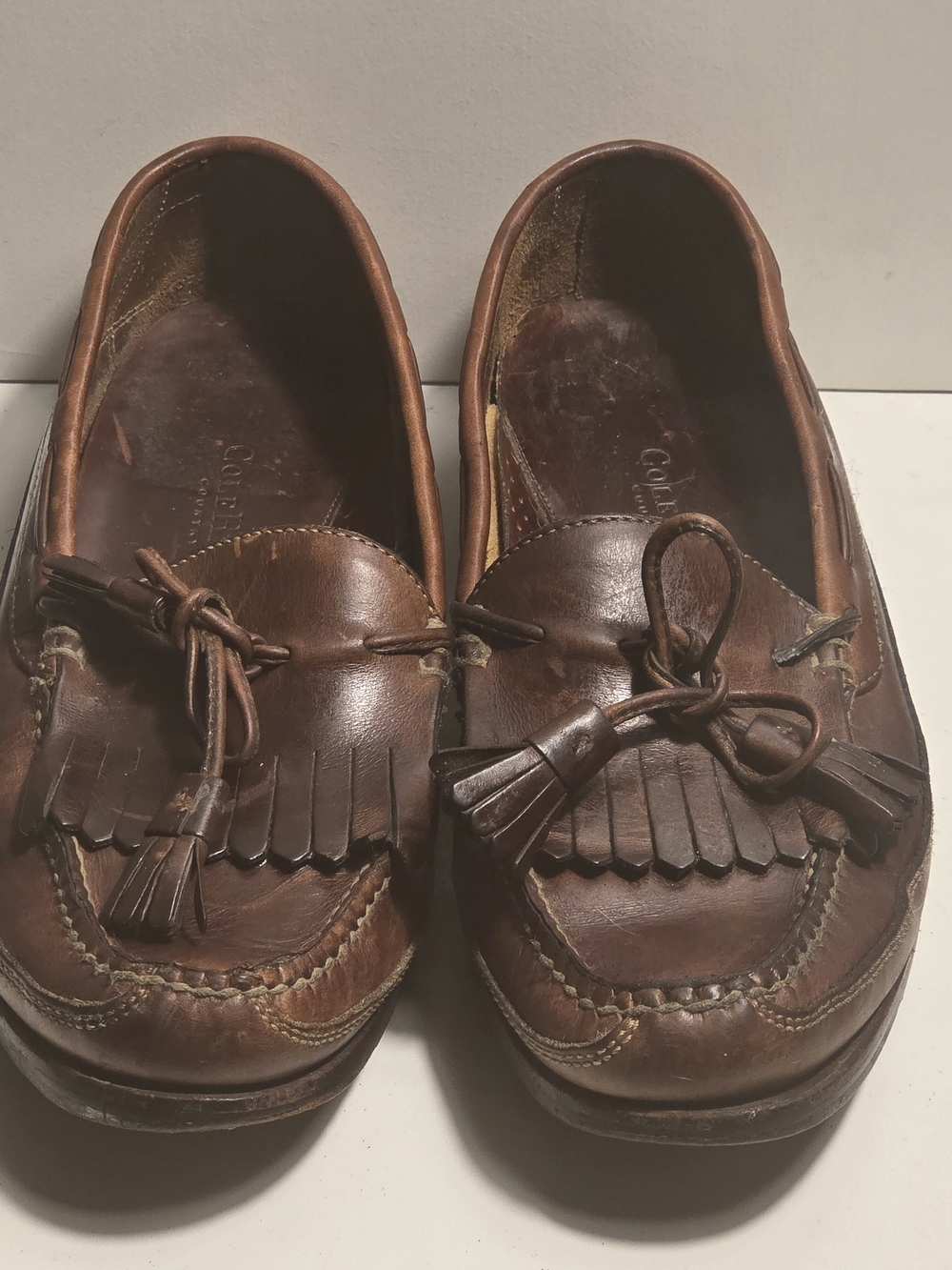 Cole Haan Brown Leather Tassel Kiltie Loafers - Men